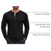 image:imageCOOFANDY Mens Long Sleeve Henley Shirts Cotton TShirts Casual Pullover Shirt Soft Stretch Basic Tees Fall TopsBlack 01  Grey Collar