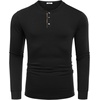 image:imageCOOFANDY Mens Long Sleeve Henley Shirts Cotton TShirts Casual Pullover Shirt Soft Stretch Basic Tees Fall TopsBlack 02  Khaki Collar