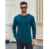 image:imageCOOFANDY Mens Long Sleeve Henley Shirts Cotton TShirts Casual Pullover Shirt Soft Stretch Basic Tees Fall TopsBlue
