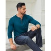 image:imageCOOFANDY Mens Long Sleeve Henley Shirts Cotton TShirts Casual Pullover Shirt Soft Stretch Basic Tees Fall TopsBlue