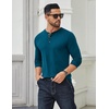 image:imageCOOFANDY Mens Long Sleeve Henley Shirts Cotton TShirts Casual Pullover Shirt Soft Stretch Basic Tees Fall TopsBlue