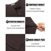 image:imageCOOFANDY Mens Long Sleeve Henley Shirts Cotton TShirts Casual Pullover Shirt Soft Stretch Basic Tees Fall TopsBrown