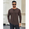 image:imageCOOFANDY Mens Long Sleeve Henley Shirts Cotton TShirts Casual Pullover Shirt Soft Stretch Basic Tees Fall TopsBrown
