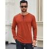 image:imageCOOFANDY Mens Long Sleeve Henley Shirts Cotton TShirts Casual Pullover Shirt Soft Stretch Basic Tees Fall TopsCaramel