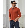 image:imageCOOFANDY Mens Long Sleeve Henley Shirts Cotton TShirts Casual Pullover Shirt Soft Stretch Basic Tees Fall TopsCaramel