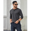 image:imageCOOFANDY Mens Long Sleeve Henley Shirts Cotton TShirts Casual Pullover Shirt Soft Stretch Basic Tees Fall TopsDark Grey