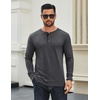 image:imageCOOFANDY Mens Long Sleeve Henley Shirts Cotton TShirts Casual Pullover Shirt Soft Stretch Basic Tees Fall TopsDark Grey