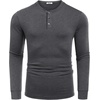 image:imageCOOFANDY Mens Long Sleeve Henley Shirts Cotton TShirts Casual Pullover Shirt Soft Stretch Basic Tees Fall TopsDark Grey