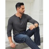 image:imageCOOFANDY Mens Long Sleeve Henley Shirts Cotton TShirts Casual Pullover Shirt Soft Stretch Basic Tees Fall TopsDark Grey