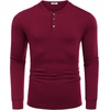 image:imageCOOFANDY Mens Long Sleeve Henley Shirts Cotton TShirts Casual Pullover Shirt Soft Stretch Basic Tees Fall TopsDark Red