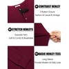 image:imageCOOFANDY Mens Long Sleeve Henley Shirts Cotton TShirts Casual Pullover Shirt Soft Stretch Basic Tees Fall TopsDark Red