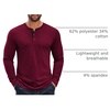 image:imageCOOFANDY Mens Long Sleeve Henley Shirts Cotton TShirts Casual Pullover Shirt Soft Stretch Basic Tees Fall TopsDark Red