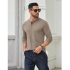 image:imageCOOFANDY Mens Long Sleeve Henley Shirts Cotton TShirts Casual Pullover Shirt Soft Stretch Basic Tees Fall TopsKhaki