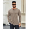 image:imageCOOFANDY Mens Long Sleeve Henley Shirts Cotton TShirts Casual Pullover Shirt Soft Stretch Basic Tees Fall TopsKhaki