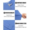 image:imageCOOFANDY Mens Long Sleeve Henley Shirts Cotton TShirts Casual Pullover Shirt Soft Stretch Basic Tees Fall TopsLight Blue