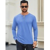 image:imageCOOFANDY Mens Long Sleeve Henley Shirts Cotton TShirts Casual Pullover Shirt Soft Stretch Basic Tees Fall TopsLight Blue