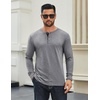 image:imageCOOFANDY Mens Long Sleeve Henley Shirts Cotton TShirts Casual Pullover Shirt Soft Stretch Basic Tees Fall TopsLight Grey