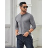 image:imageCOOFANDY Mens Long Sleeve Henley Shirts Cotton TShirts Casual Pullover Shirt Soft Stretch Basic Tees Fall TopsLight Grey