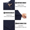 image:imageCOOFANDY Mens Long Sleeve Henley Shirts Cotton TShirts Casual Pullover Shirt Soft Stretch Basic Tees Fall TopsNavy Blue 02  Khaki Collar