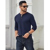image:imageCOOFANDY Mens Long Sleeve Henley Shirts Cotton TShirts Casual Pullover Shirt Soft Stretch Basic Tees Fall TopsNavy Blue 02  Khaki Collar
