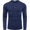 image:imageCOOFANDY Mens Long Sleeve Henley Shirts Cotton TShirts Casual Pullover Shirt Soft Stretch Basic Tees Fall TopsNavy Blue