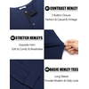 image:imageCOOFANDY Mens Long Sleeve Henley Shirts Cotton TShirts Casual Pullover Shirt Soft Stretch Basic Tees Fall TopsNavy Blue
