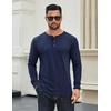 image:imageCOOFANDY Mens Long Sleeve Henley Shirts Cotton TShirts Casual Pullover Shirt Soft Stretch Basic Tees Fall TopsNavy Blue