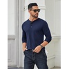 image:imageCOOFANDY Mens Long Sleeve Henley Shirts Cotton TShirts Casual Pullover Shirt Soft Stretch Basic Tees Fall TopsNavy Blue