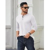 image:imageCOOFANDY Mens Long Sleeve Henley Shirts Cotton TShirts Casual Pullover Shirt Soft Stretch Basic Tees Fall TopsWhite