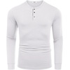 image:imageCOOFANDY Mens Long Sleeve Henley Shirts Cotton TShirts Casual Pullover Shirt Soft Stretch Basic Tees Fall TopsWhite