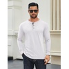 image:imageCOOFANDY Mens Long Sleeve Henley Shirts Cotton TShirts Casual Pullover Shirt Soft Stretch Basic Tees Fall TopsWhite
