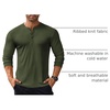 image:imageCOOFANDY Mens Long Sleeve Henley Shirts Stretch Ribbed TShirts Fashion Casual Basic TopsArmy Green