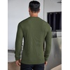 image:imageCOOFANDY Mens Long Sleeve Henley Shirts Stretch Ribbed TShirts Fashion Casual Basic TopsArmy Green