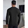 image:imageCOOFANDY Mens Long Sleeve Henley Shirts Stretch Ribbed TShirts Fashion Casual Basic TopsBlack