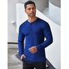 image:imageCOOFANDY Mens Long Sleeve Henley Shirts Stretch Ribbed TShirts Fashion Casual Basic TopsBlue