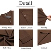image:imageCOOFANDY Mens Long Sleeve Henley Shirts Stretch Ribbed TShirts Fashion Casual Basic TopsBrown