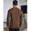 image:imageCOOFANDY Mens Long Sleeve Henley Shirts Stretch Ribbed TShirts Fashion Casual Basic TopsBrown