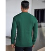 image:imageCOOFANDY Mens Long Sleeve Henley Shirts Stretch Ribbed TShirts Fashion Casual Basic TopsDark Green