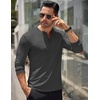 image:imageCOOFANDY Mens Long Sleeve Henley Shirts Stretch Ribbed TShirts Fashion Casual Basic TopsDark Grey