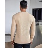 image:imageCOOFANDY Mens Long Sleeve Henley Shirts Stretch Ribbed TShirts Fashion Casual Basic TopsKhaki