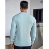 image:imageCOOFANDY Mens Long Sleeve Henley Shirts Stretch Ribbed TShirts Fashion Casual Basic TopsLight Blue