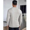 image:imageCOOFANDY Mens Long Sleeve Henley Shirts Stretch Ribbed TShirts Fashion Casual Basic TopsLight Grey