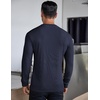 image:imageCOOFANDY Mens Long Sleeve Henley Shirts Stretch Ribbed TShirts Fashion Casual Basic TopsNavy Blue