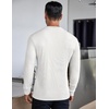image:imageCOOFANDY Mens Long Sleeve Henley Shirts Stretch Ribbed TShirts Fashion Casual Basic TopsWhite