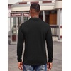 image:imageCOOFANDY Mens Long Sleeve Polo Shirts Button Casual Tee Collared Work Pullover ShirtsA Black