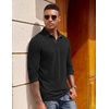 image:imageCOOFANDY Mens Long Sleeve Polo Shirts Button Casual Tee Collared Work Pullover ShirtsA Black
