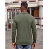 image:imageCOOFANDY Mens Long Sleeve Polo Shirts Button Casual Tee Collared Work Pullover ShirtsArmy Green