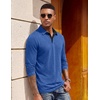image:imageCOOFANDY Mens Long Sleeve Polo Shirts Button Casual Tee Collared Work Pullover ShirtsBlue