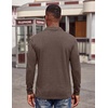 image:imageCOOFANDY Mens Long Sleeve Polo Shirts Button Casual Tee Collared Work Pullover ShirtsBrown