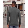 image:imageCOOFANDY Mens Long Sleeve Polo Shirts Button Casual Tee Collared Work Pullover ShirtsDark Grey